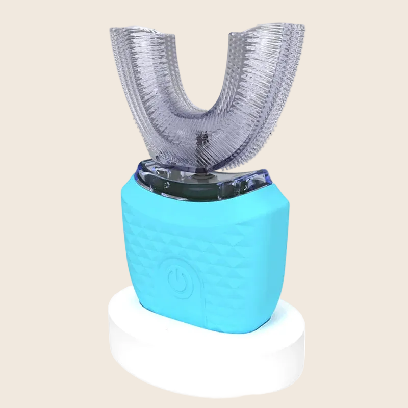 U-shaped sonic toothbrush in blue