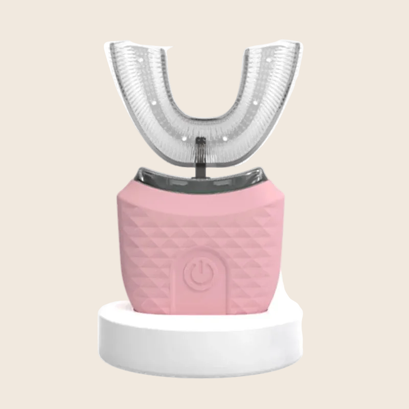 U-shaped sonic toothbrush in pink